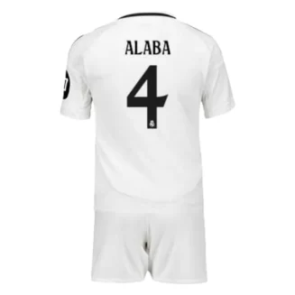 Kids Real Madrid David Alaba #4 Thuisshirt 2024-2025 Korte Mouw (+ Korte broeken) voordelig online kopen