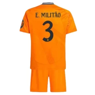 Kids Real Madrid Eder Militao #3 Uitshirt 2024-2025 Korte Mouw (+ Korte broeken) voordelig online kopen