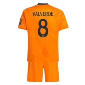 Kids Real Madrid Federico Valverde #8 Uitshirt 2024-2025 Korte Mouw (+ Korte broeken) voordelig online kopen