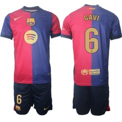 Kopen FC Barcelona Gavi #6 Thuisshirt 2024-2025 Korte Mouw (+ Korte broeken)