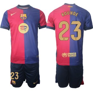 Kopen FC Barcelona Jules Kounde #23 Thuisshirt 2024-2025 Korte Mouw (+ Korte broeken)