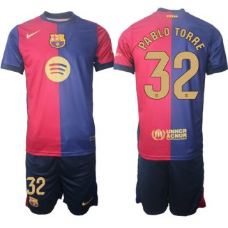 Kopen FC Barcelona Pablo Torre #32 Thuisshirt 2024-2025 Korte Mouw (+ Korte broeken)