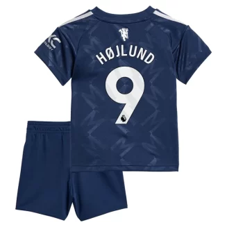 Kopen Kids Manchester United Rasmus Højlund #9 Uitshirt 2024-2025 Korte Mouw (+ Korte broeken)