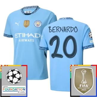 Kopen Manchester City Bernardo Silva #20 Thuisshirt 2024-2025 Korte Mouw Voetbaltenue Patch