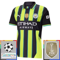 Kopen Manchester City Bernardo Silva #20 Uitshirt 2024-2025 Korte Mouw Voetbaltenue Patch-1