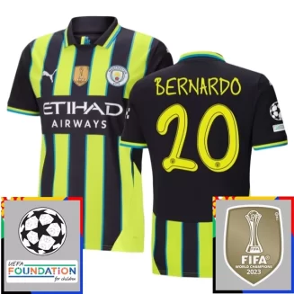 Kopen Manchester City Bernardo Silva #20 Uitshirt 2024-2025 Korte Mouw Voetbaltenue Patch