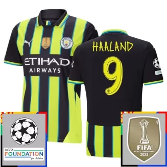 Kopen Manchester City Erling Haaland #9 Uitshirt 2024-2025 Korte Mouw Voetbaltenue Patch