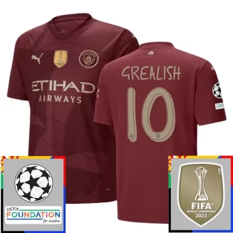 Kopen Manchester City Jack Grealish #10 Derde Shirt 2024-2025 Korte Mouw Voetbaltenue Patch