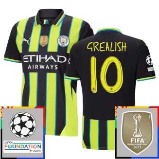 Kopen Manchester City Jack Grealish #10 Uitshirt 2024-2025 Korte Mouw Voetbaltenue Patch