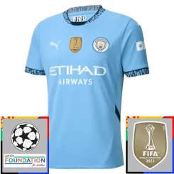 Kopen Manchester City John Stones #5 Thuisshirt 2024-2025 Korte Mouw Voetbaltenue Patch-1