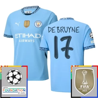 Kopen Manchester City Kevin De Bruyne #17 Thuisshirt 2024-2025 Korte Mouw Voetbaltenue Patch