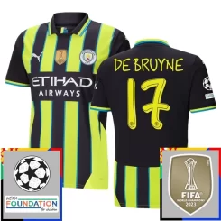 Kopen Manchester City Kevin De Bruyne #17 Uitshirt 2024-2025 Korte Mouw Voetbaltenue Patch