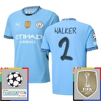 Kopen Manchester City Kyle Walker #2 Thuisshirt 2024-2025 Korte Mouw Voetbaltenue Patch