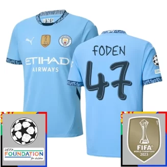 Kopen Manchester City Phil Foden #47 Thuisshirt 2024-2025 Korte Mouw Voetbaltenue Patch