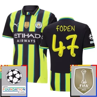 Kopen Manchester City Phil Foden #47 Uitshirt 2024-2025 Korte Mouw Voetbaltenue Patch