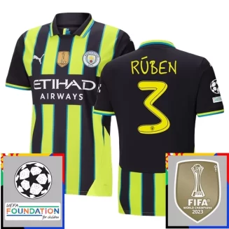 Kopen Manchester City Rúben Dias #3 Uitshirt 2024-2025 Korte Mouw Voetbaltenue Patch