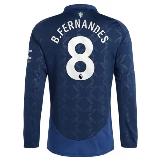 Kopen Manchester United Bruno Fernandes #8 Uitshirt 2024-2025 Lange Mouwen