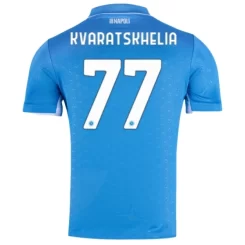 Kopen SSC Napoli Khvicha Kvaratskhelia #77 Thuisshirt 2024-2025 Korte Mouw