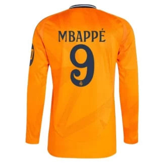 Real Madrid Kylian Mbappé #9 Uitshirt 2024-2025 lange mouwen voordelig online kopen