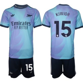 Arsenal Derde Shirt 2024-2025 Jakub Kiwior #15 Voetbalshirts Korte Mouw (+ Korte broeken) voordelig online kopen