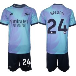 Arsenal Derde Shirt 2024-2025 Reiss Nelson #24 Voetbalshirts Korte Mouw (+ Korte broeken) voordelig online kopen