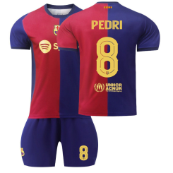 Kinderen Barcelona Pedri #8 Thuisshirt 2024-2025 Voetbalshirts Korte Mouw (+ Korte broeken) voordelig online kopen