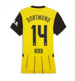 Dames Borussia Dortmund Thuisshirt 2024-2025 Maximilian Beier #14 Voetbalshirts korte mouw online kopen