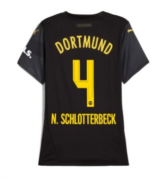 Dames Borussia Dortmund Uitshirt 2024-2025 Nico Schlotterbeck #4 Voetbalshirts korte mouw online kopen