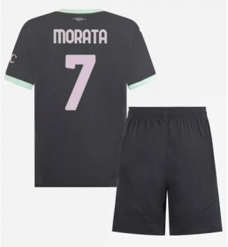 Kinderen AC Milan Derde Shirt 2024-2025 Alvaro Morata #7 Korte Mouw (+ Korte broeken) online kopen