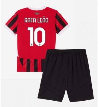 Kinderen AC Milan Thuisshirt 2024-2025 Rafael Leao #10 Korte Mouw (+ Korte broeken) online kopen