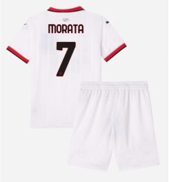 Kinderen AC Milan Uitshirt 2024-2025 Alvaro Morata #7 Korte Mouw (+ Korte broeken) online kopen