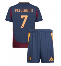 Kinderen AS Roma Derde Shirt 2024-2025 Lorenzo Pellegrini #7 Korte Mouw (+ Korte broeken) Kopen