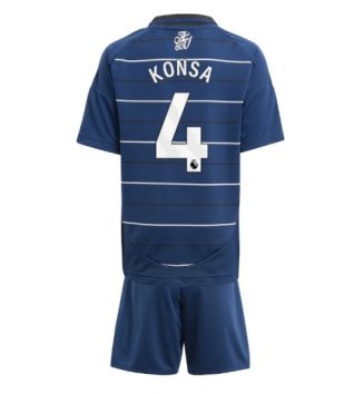 Kinderen Aston Villa Derde Shirt 2024-2025 Ezri Konsa #4 Korte Mouw (+ Korte broeken) Kopen