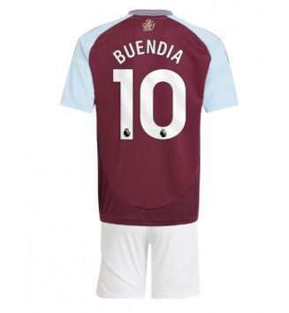 Kinderen Aston Villa Thuisshirt 2024-2025 Emiliano Buendia #10 Korte Mouw (+ Korte broeken) Kopen