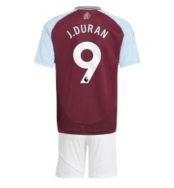 Kinderen Aston Villa Thuisshirt 2024-2025 Jhon Duran #9 Korte Mouw (+ Korte broeken) Kopen