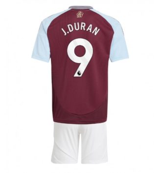 Kinderen Aston Villa Thuisshirt 2024-2025 Jhon Duran #9 Korte Mouw (+ Korte broeken) Kopen