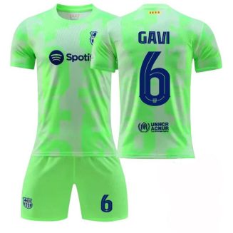 Kinderen Barcelona Gavi #6 Derde Shirt 2024-2025 Voetbalshirts Korte Mouw (+ Korte broeken) voordelig online kopen