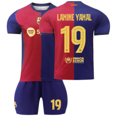 Kinderen Barcelona Lamine Yamal #19 Thuisshirt 2024-2025 Voetbalshirts Korte Mouw (+ Korte broeken) voordelig online kopen