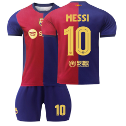 Kinderen Barcelona Lionel Messi #10 Thuisshirt 2024-2025 Voetbalshirts Korte Mouw (+ Korte broeken) voordelig online kopen