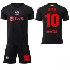 Kinderen Barcelona Lionel Messi #10 Uitshirt 2024-2025 Voetbalshirts Korte Mouw (+ Korte broeken) voordelig online kopen