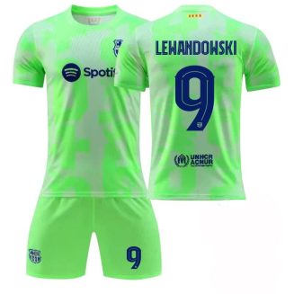 Kinderen Barcelona Robert Lewandowski #9 Derde Shirt 2024-2025 Voetbalshirts Korte Mouw (+ Korte broeken) voordelig online kopen