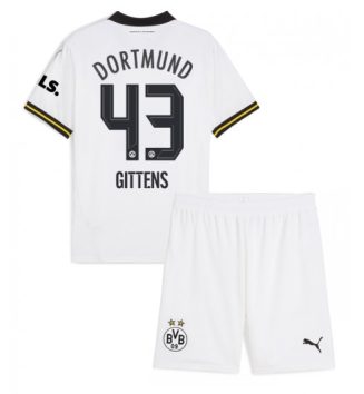 Kinderen Borussia Dortmund Derde Shirt 2024-2025 Jamie Bynoe-Gittens #43 Voetbalshirts Korte Mouw (+ Korte broeken) online kopen