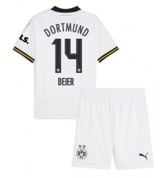 Kinderen Borussia Dortmund Derde Shirt 2024-2025 Maximilian Beier #14 Voetbalshirts Korte Mouw (+ Korte broeken) online kopen