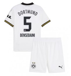 Kinderen Borussia Dortmund Derde Shirt 2024-2025 Ramy Bensebaini #5 Voetbalshirts Korte Mouw (+ Korte broeken) online kopen