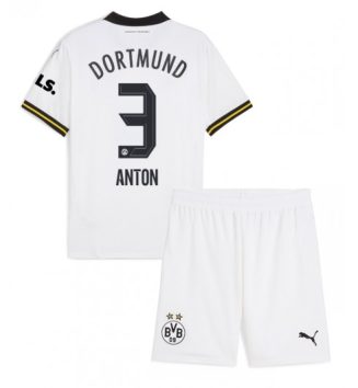 Kinderen Borussia Dortmund Derde Shirt 2024-2025 Waldemar Anton #3 Voetbalshirts Korte Mouw (+ Korte broeken) online kopen