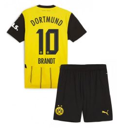 Kinderen Borussia Dortmund Thuisshirt 2024-2025 Julian Brandt #10 Voetbalshirts Korte Mouw (+ Korte broeken) online kopen