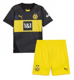 Kinderen Borussia Dortmund Uitshirt 2024-2025 Donyell Malen #21 Voetbalshirts Korte Mouw (+ Korte broeken) online kopen-1