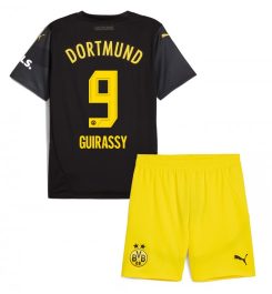 Kinderen Borussia Dortmund Uitshirt 2024-2025 Serhou Guirassy #9 Voetbalshirts Korte Mouw (+ Korte broeken) online kopen