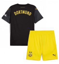 Kinderen Borussia Dortmund Uitshirt 2024-2025 Voetbalshirts Korte Mouw (+ Korte broeken) online kopen-1