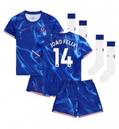 Kinderen Chelsea Thuisshirt 2024-2025 Joao Felix #14 Voetbalshirts Korte Mouw (+ Korte broeken) online kopen